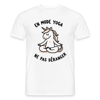 Licorne Yogi Cool - En Mode Yoga Méditation - T-shirt homme - blanc - Devant - AI Model Male 178 dark (178cm)