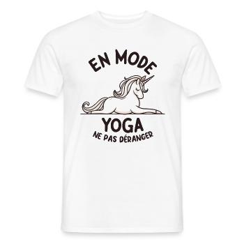 Licorne Yogi Cool - En Mode Yoga Méditation - T-shirt homme - blanc - Devant - AI Model Male 178 dark (178cm)