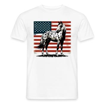Vintage Appaloosa Horse Lover American USA Flag - Men's T-Shirt - white - Front - AI Model Male 178 dark (178cm)