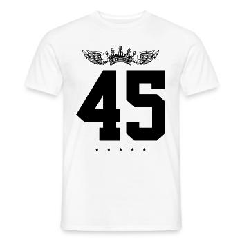 45 Number crown - Men's T-Shirt - white - Front - AI Model Male 178 dark (178cm)