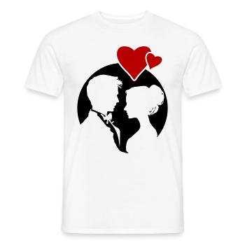 Silhouette de mariage de couple marié - T-shirt homme - blanc - Devant - AI Model Male 178 dark (178cm)