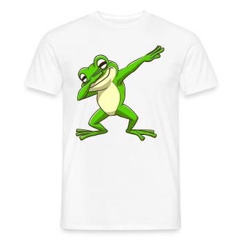 Cool Frog Dabbing Pose Trendy - Men's T-Shirt - white - Front - AI Model Male 178 dark (178cm)
