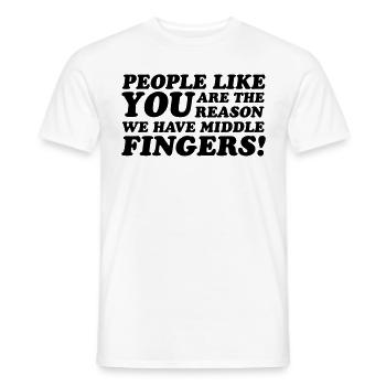 Middle Fingers - T-shirt homme - blanc - Devant - AI Model Male 178 dark (178cm)