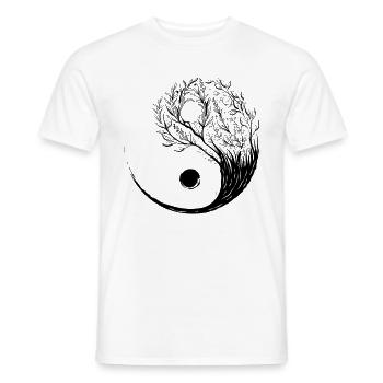 Cottagecore Esthétique Ying Yang Tai Chi Goblincore - T-shirt homme - blanc - Devant - AI Model Male 178 dark (178cm)
