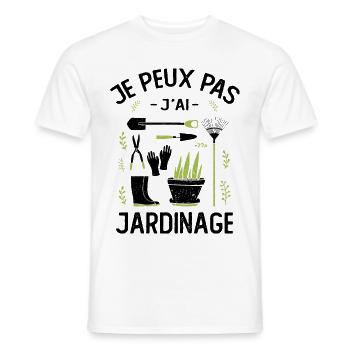 Je Peux Pas J'ai Jardinage - T-shirt homme - blanc - Devant - AI Model Male 178 dark (178cm)