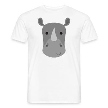 Cadeau Rhino Enfants Enfant Bébé Animal Mignon - T-shirt homme - blanc - Devant - AI Model Male 178 dark (178cm)
