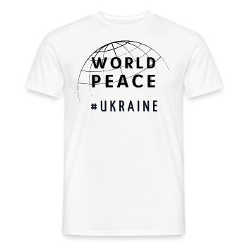 Symbole de la paix mondiale Paix mondiale Ukraine Russie - T-shirt homme - blanc - Devant - AI Model Male 178 dark (178cm)