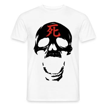 The Black Skull and the Red Death - Men's T-Shirt - white - Front - AI Model Male 178 dark (178cm)