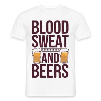 Blood Sweat And Beers - Men's T-Shirt - white - Front - AI Model Male 178 dark (178cm)