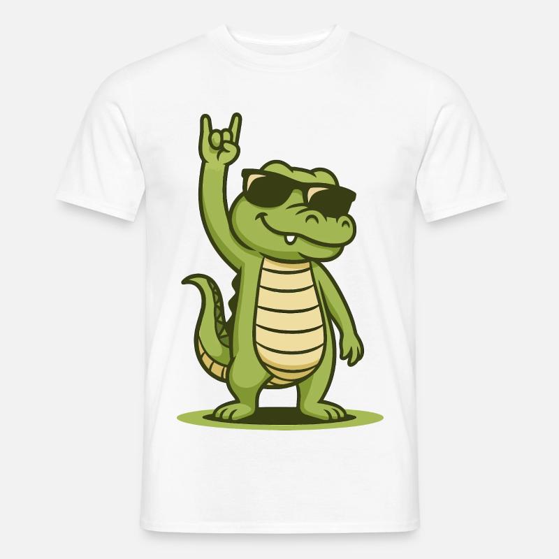 Rock’n’Roll Krokobaby - Männer T-Shirt - Weiß