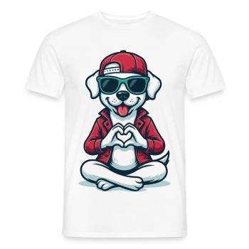 Ambiance d’amour chien - T-shirt homme - blanc - Devant - AI Model Male 178 dark (178cm)