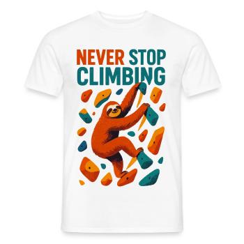 Bouldering Sloth Climbing Motivation Gift - Men's T-Shirt - white - Front - AI Model Male 178 dark (178cm)