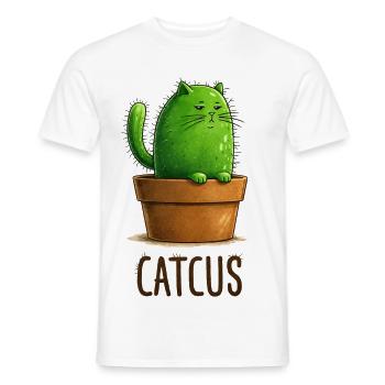 Catcus – Kaktuskatze mit Attitude - Männer T-Shirt - Weiß - Vorne - AI Model Male 178 dark (178cm)