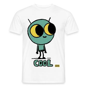 Kosmisch niedlicher Alien mit großen Augen - Männer T-Shirt - Weiß - Vorne - AI Model Male 178 dark (178cm)