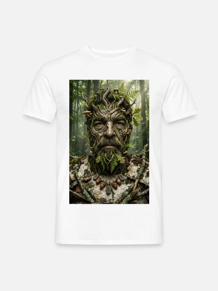 Waldgeist aus Rinde und Moos - Männer T-Shirt - Weiß