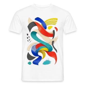 Colorful Abstract Ribbons - Men's T-Shirt - white - Front - AI Model Male 178 dark (178cm)