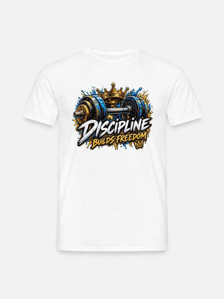 Disziplin baut Freiheit - Männer T-Shirt - Weiß