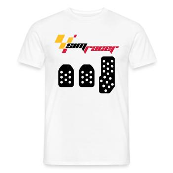 SimRacing /// Simracer /// Top gear - T-shirt homme - blanc - Devant - AI Model Male 178 dark (178cm)