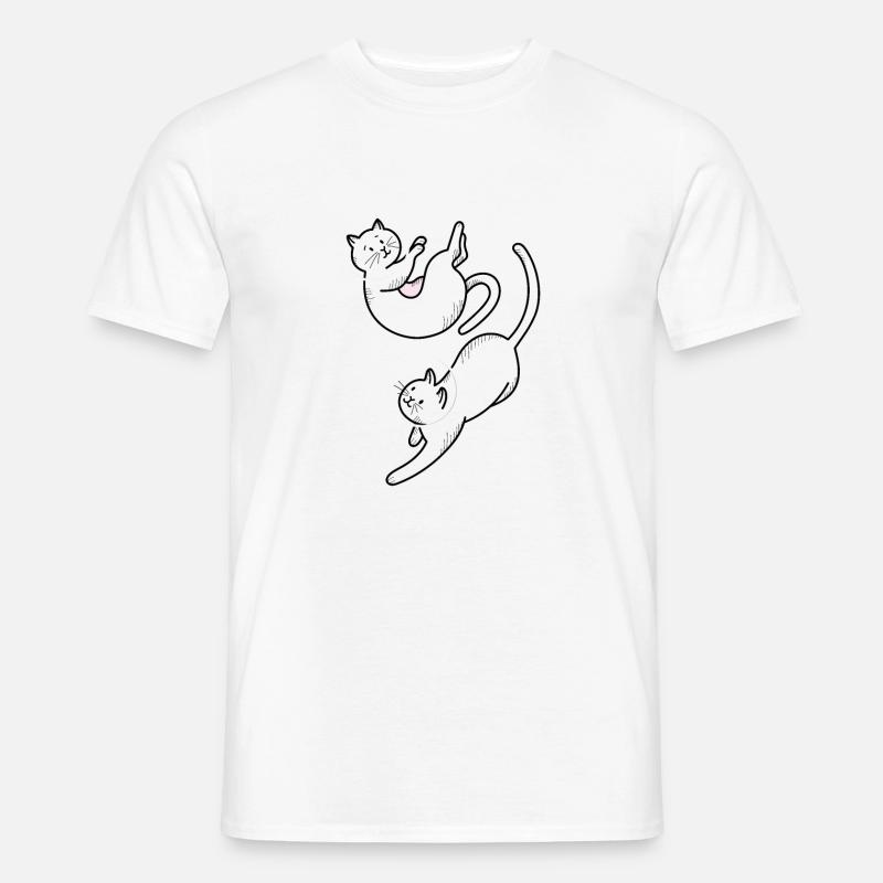 Space Katzen Design - Männer T-Shirt - Weiß