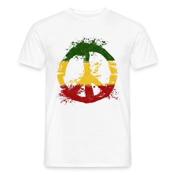 Reggae Musik Peace Rastafari Rasta Geschenk - Männer T-Shirt - Weiß - Vorne - AI Model Male 178 dark (178cm)
