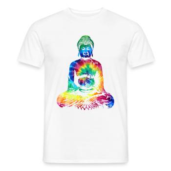 Buddha Tie Dye Vintage Yoga - Männer T-Shirt - Weiß - Vorne - AI Model Male 178 dark (178cm)