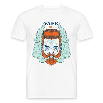 Vaper rauchender bärtiger Hipster - Männer T-Shirt - Weiß - Vorne - AI Model Male 178 dark (178cm)