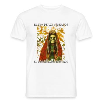 El Dia De Los Muertos Skeleton Design - Men's T-Shirt - white - Front - AI Model Male 178 dark (178cm)
