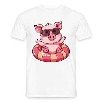 Schwein Sommer Comic - Männer T-Shirt - Weiß - Vorne - AI Model Male 178 dark (178cm)