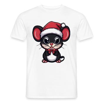 Maus Weihnachten Christmas - Männer T-Shirt - Weiß - Vorne - AI Model Male 178 dark (178cm)