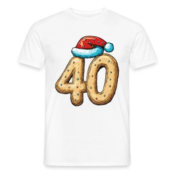 40 Numéro Noël - T-shirt homme - blanc - Devant - AI Model Male 178 dark (178cm)