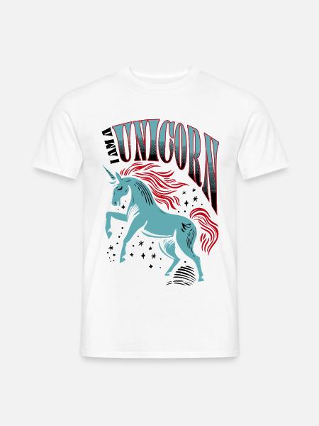 I AM A UNICORN - Männer T-Shirt - Weiß