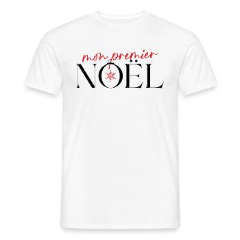 Mon premier Noël Flocon Rouge - T-shirt homme - blanc - Devant - AI Model Male 178 dark (178cm)
