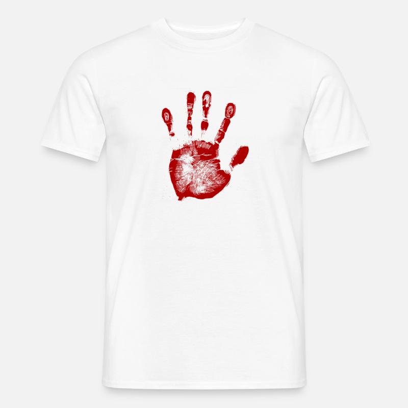 Die blutige Hand. Geschenk - Männer T-Shirt - Weiß