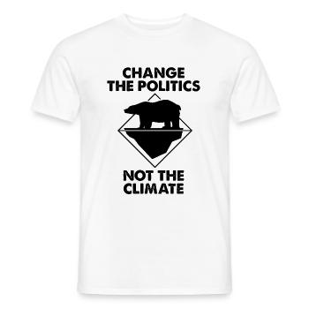 politique durable - T-shirt homme - blanc - Devant - AI Model Male 178 dark (178cm)