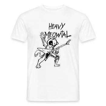 Heavy Metal Cat Gift pour Chats Guitare Goth - T-shirt homme - blanc - Devant - AI Model Male 178 dark (178cm)