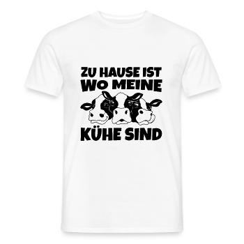 La maison de l’agriculteur est où sont mes vaches - T-shirt homme - blanc - Devant - AI Model Male 178 dark (178cm)