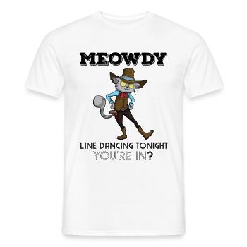 Ligne Danse Chat Cowboy Ligne Danse Chats Pun Pun Dire - T-shirt homme - blanc - Devant - AI Model Male 178 dark (178cm)