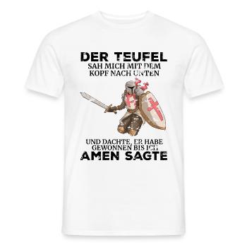 Tempelritter Grafik Templer Tempel Ritter Teufel - Männer T-Shirt - Weiß - Vorne - AI Model Male 178 dark (178cm)