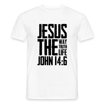 Jésus vie bible verset foi - T-shirt homme - blanc - Devant - AI Model Male 178 dark (178cm)