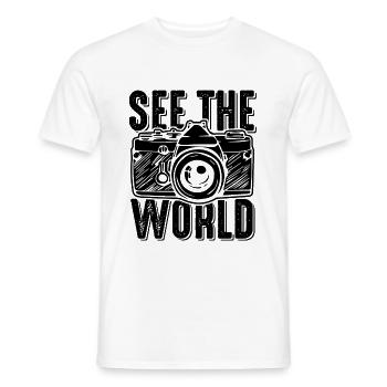 Photographe de voyage Voyage - T-shirt homme - blanc - Devant - AI Model Male 178 dark (178cm)