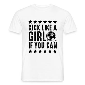 Soccer woman soccer girl - Men's T-Shirt - white - Front - AI Model Male 178 dark (178cm)