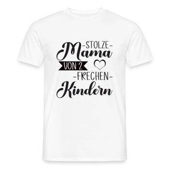 Stolze tolle Mama von 2 Kindern Geschenk - Männer T-Shirt - Weiß - Vorne - AI Model Male 178 dark (178cm)