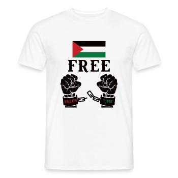 Palaisne Free Palestine - T-shirt homme - blanc - Devant - AI Model Male 178 dark (178cm)