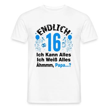 16 Geburtstag Junge Geschenk lustig 16. Ehrentag - Männer T-Shirt - Weiß - Vorne - AI Model Male 178 dark (178cm)