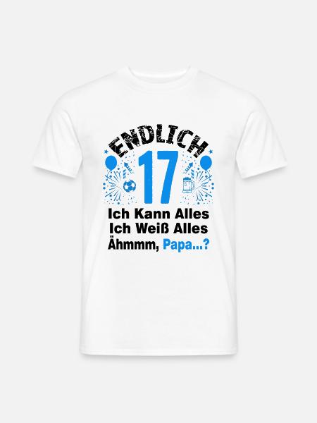 17 Geburtstag Junge Geschenk lustig 17. Ehrentag - Männer T-Shirt - Weiß