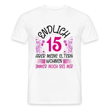 15. Geburtstag Mädchen Geschenk lustig Endlich 15 - Männer T-Shirt - Weiß - Vorne - AI Model Male 178 dark (178cm)