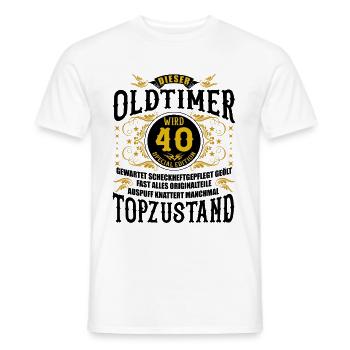 40 Geburtstag 40. Jubiläum 40 Ehrentag Geschenk - Männer T-Shirt - Weiß - Vorne - AI Model Male 178 dark (178cm)