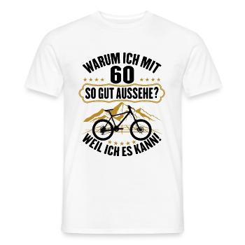 60 Geburtstag 60 Ehrentag 60 Jubiläum Fahrrad - Männer T-Shirt - Weiß - Vorne - AI Model Male 178 dark (178cm)