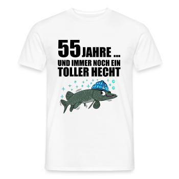 Anglergeschenk zum 55 Geburtstag 55 Ehrentag - Männer T-Shirt - Weiß - Vorne - AI Model Male 178 dark (178cm)