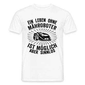 Hobbygärtner Rasenroboter Rasenmähroboter Humor - Männer T-Shirt - Weiß - Vorne - AI Model Male 178 dark (178cm)